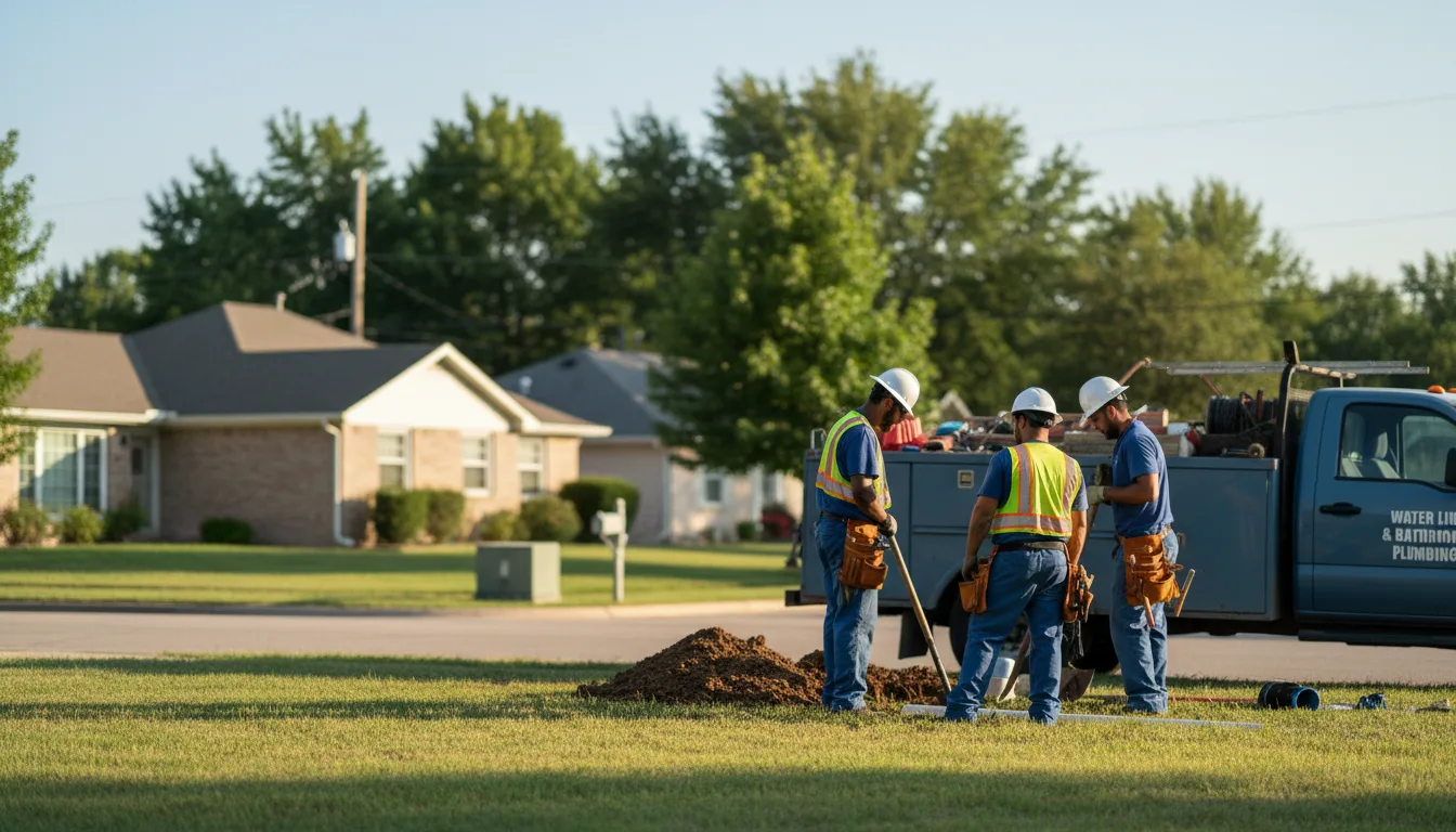Residential water line and bathroom plumbing service in Carney, MI